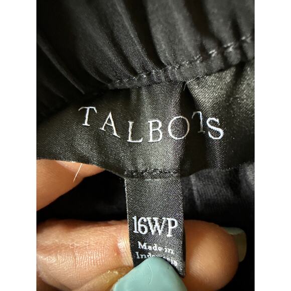 Talbots Fleece Lined Pants Black Softshell Athletic Warm Size 16WP EUC - Picture 9 of 11